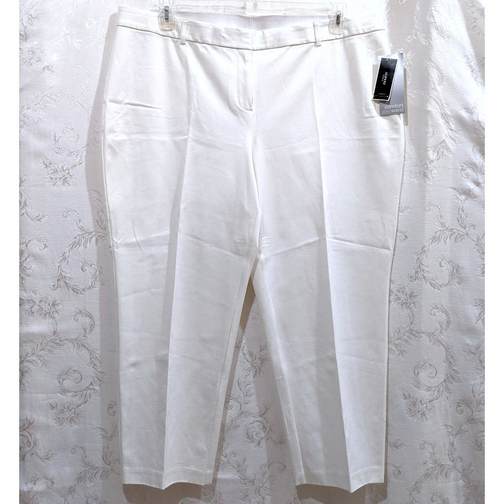 Alfani White Ankle Length Skinny Leg Pants 22W Comfort Waist Stretch Summer NWT